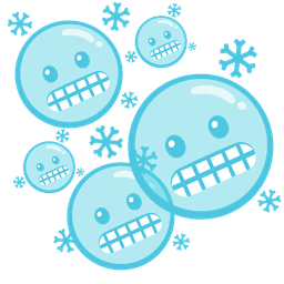 cold face and bubbles