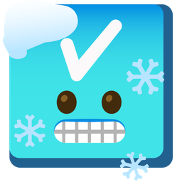 cold face and check mark button