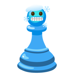 cold face and chess pawn
