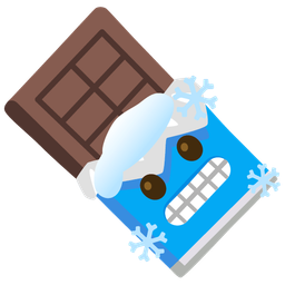 cold face and chocolate bar