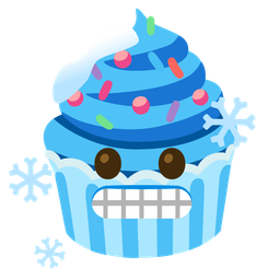 cold face and cupcake