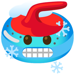 cold face and curling stone