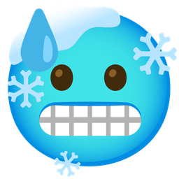 cold face and downcast face with sweat