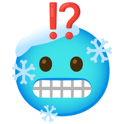 cold face and exclamation question mark