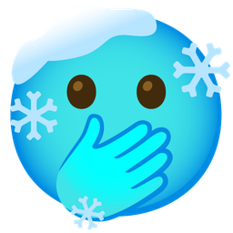 cold face and face with open eyes and hand over mouth