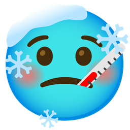 cold face and face with thermometer