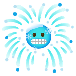 cold face and fireworks