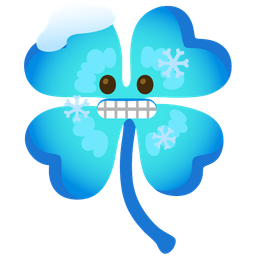 cold face and four leaf clover