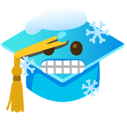 cold face and graduation cap