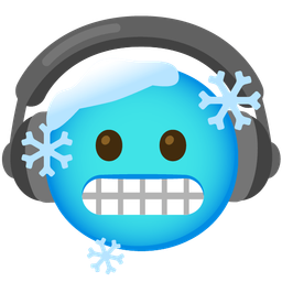 cold face and headphone