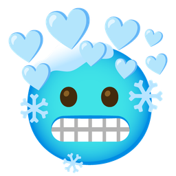 cold face and heart with arrow