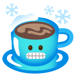 cold face and hot beverage