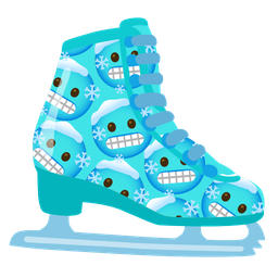 cold face and ice skate