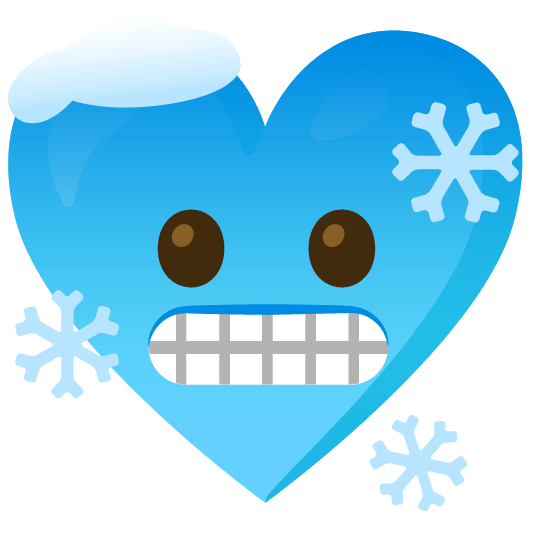 Cold face and Light blue heart