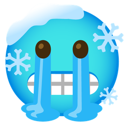 cold face and loudly crying face