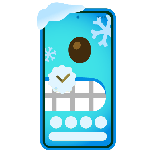 Cold face and Mobile phone