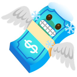 cold face and money with wings