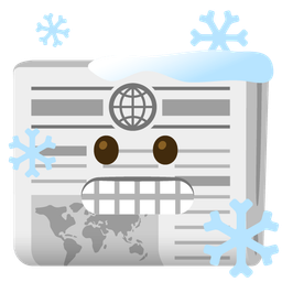 cold face and newspaper