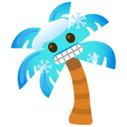 cold face and palm tree