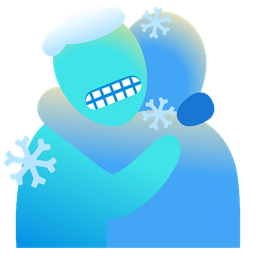 cold face and people hugging