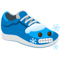 cold face and running shoe