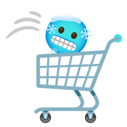 cold face and shopping cart