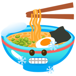 cold face and steaming bowl