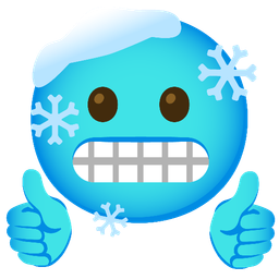 cold face and thumbs up