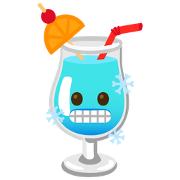 cold face and tropical drink