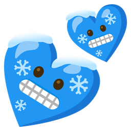 cold face and two hearts