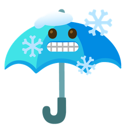 cold face and umbrella