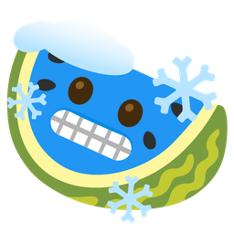 cold face and watermelon