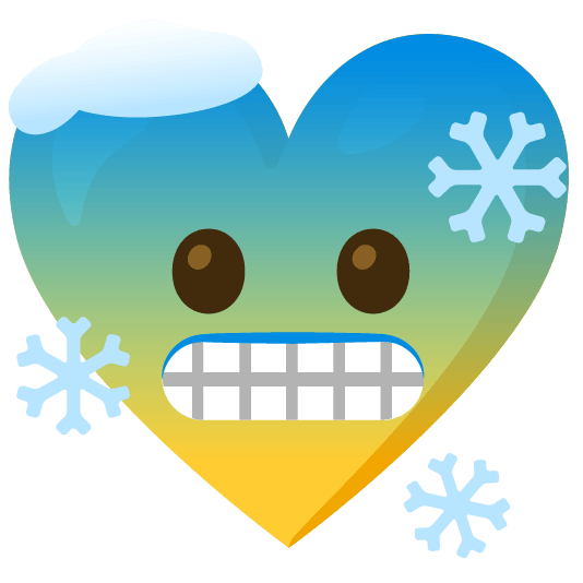 Cold face and Yellow heart