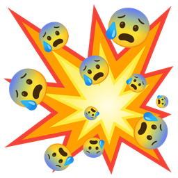 collision and anxious face with sweat