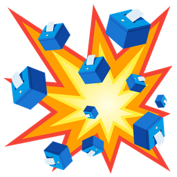 collision and ballot box with ballot