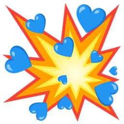 collision and blue heart