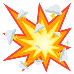 collision and cloud with lightning