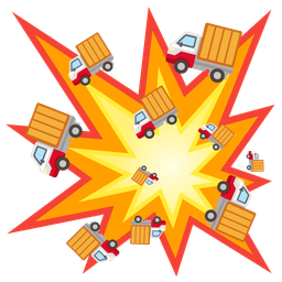 collision and delivery truck