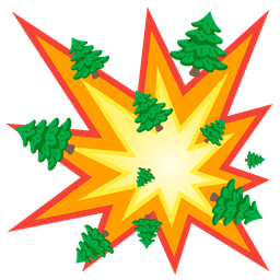 collision and evergreen tree