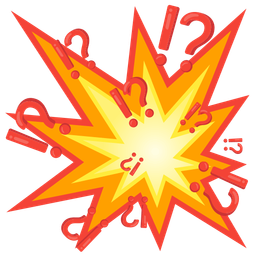 collision and exclamation question mark