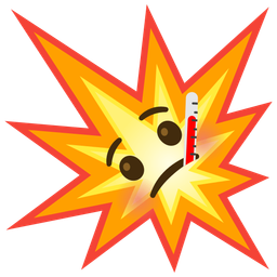 collision and face with thermometer