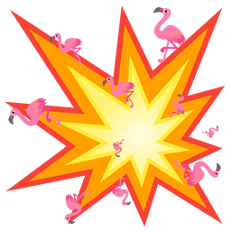 collision and flamingo