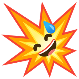 Collision and Grinning face with sweat