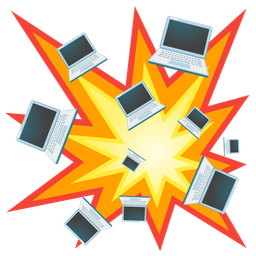 collision and laptop