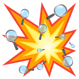 collision and magnifying glass tilted right