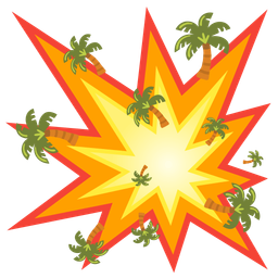 collision and palm tree