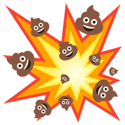 collision and pile of poo