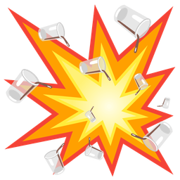 collision and pouring liquid