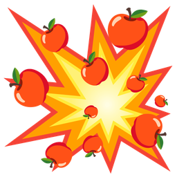 collision and red apple