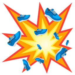 collision and running shoe